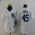 Women Nike New York Yankees #45 Gerrit Cole White majestic baseball Jersey