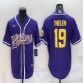 Nike Minnesota Vikings #19 Adam Thielen purple baseball jerseys Joint name-BD 01