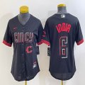 Women Nike Cincinnati Reds #6 Jonathan India black majestic baseball jerseys Joint name-BD