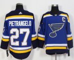 Adidas St.Louis Blues #27 Alex Pietrangelo blue hockey jersey