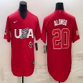 2023 World Cup #20 Pete Alonso red USA majestic baseball jerseys 09