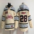 San Francisco Giants 28 Buster Posey beige baseball Hooded Sweatshirt