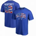 Christian McCaffrey Carolina Panthers NFL Pro Line by Fanatics Branded Banner Wave Name & Number T-Shirt â€“ Royal