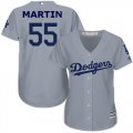 Youth Los Angeles Dodgers #55 Russell Martin gray majestic baseball jersey