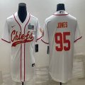 2023 Super bowl Nike Kansas City Chiefs #95 Chris Jones white baseball jerseys Joint name-BD