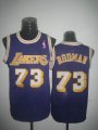 Los Angeles Lakers 73 Dennis Rodman Purple throwback Basketball Jersey