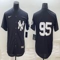 New York Yankees #95 black throwback majestic baseball Jerseys-BD