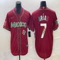 2023 World Cup Mexico #7 Julio Urias red majestic baseball jerseys 84