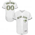 Custom Toronto Blue Jays white Flexbase Authentic Collection Jersey