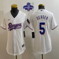 Youth Nike Texas Rangers #5 Seager white majestic baseball jerseys