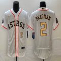 Nike Houston Astros #2 Alex Bregman white gold Flexbase Authentic Collection Jersey 03