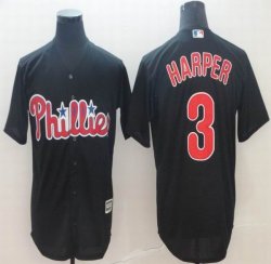 Philadelphia Phillies #3 Bryce Harper black majestic mlb Jersey