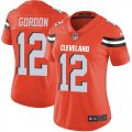 Women Browns #12 Josh Gordon orange Nike Color Rush Limited Jerseys