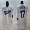 Los Angeles Dodgers #17 Shohei Ohtani white Nike majestic baseball Jersey Joint name -BD 07