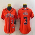 Women Nike Houston Astros #3 Jeremy Pena orange majestic baseball jerseys-BD