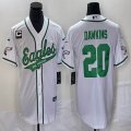 Nike Eagles #20 Brian Dawkins white baseball jerseys Joint name C patch-BD 03