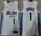 Nike Brooklyn Nets #1 Mikal Bridges white NBA Jersey city version