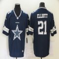 Nike Dallas Cowboys #21 Ezekiel Elliott blue fashion Color Rush Limited Jersey