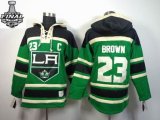 2014 stanley cup reebok Los Angeles Kings 23 Dustin Brown green NHL hooded sweatshirt