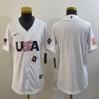 Youth 2023 World Cup blank white USA majestic baseball jerseys 07