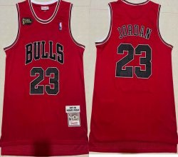 Chicago Bulls #23 Michael Jordan red throwback nba basketball jerseys with Finals patch-XD