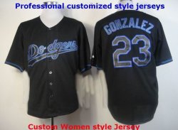 Professional customized Women Dodgers Black MLB Jerseys