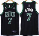 Nike Boston Celtics #7 Jaylen Brown black NBA basketball Jersey 6 patch-XD