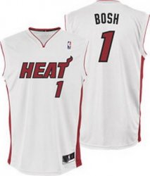 Miami Heat 1# Chris Bosh White Jerseys