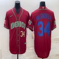 2023 World Cup Mexico #34 Fernando Valenzuela red blank majestic baseball jerseys 12