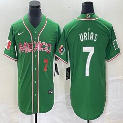 2023 World Cup Mexico #7 Julio Urias green red majestic baseball jerseys 189