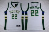 Milwaukee Bucks #22 Khris Middleton white Stitched NBA basketball Jerseys