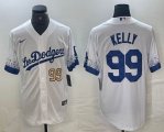 Nike Dodgers #99 Joe Kelly white fashion MLB baseball Jersey Joint name -BD 01