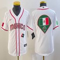 Youth 2023 World Cup Mexico blank white majestic baseball jerseys 02