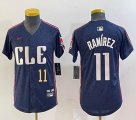 Youth Nike Cleveland Indians #11 Jose Ramirez blue majestic baseball jersey-BD 07