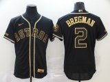 Nike Houston Astros #2 Bregman black gold Flexbase Authentic Collection Jersey-BD