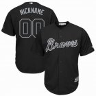 Custom Atlanta Braves black majestic baseball Jersey-WL