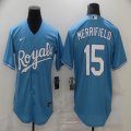 Nike Kansas Royals #15 Merrifield skyblue majestic baseball Jersey-BD