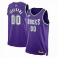 Customized Milwaukee Bucks purple throwback basketball jerseys