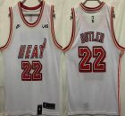 Nike Miami Heat #22 Jimmy Butler white nba basketball jersey -HL