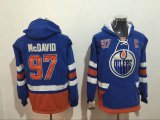 2017 Edmonton Oilers Connor Mcdavid #97 blue hockey Hooded Sweatshirt