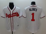 Atlanta Braves #1 Ozzie Albies white MLB majestic baseball Jersey