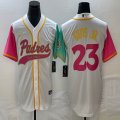 Nike San Diego Padres #23 Fernando Tatis Jr white red green majestic mlb Jerseys Joint name