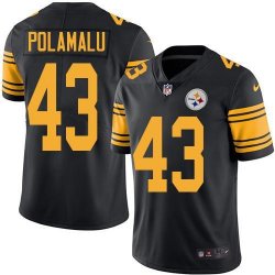 Men Pittsburgh Steelers #43 Troy Polamalu Nike black Color Rush Limited Jersey