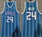 Jordan logo New Orleans Hornets #24 Miller skyblue nba Jerseys 6 patch-HL