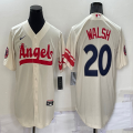 Nike Los Angeles Angels #20 Jared Walsh beige majestic baseball Jersey