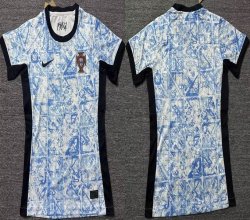 2024-2025 Portugal team skyblue white women soccer jerseys away-QQ