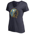 Women's Denver Nuggets Fanatics Branded Navy X-Ray Slim Fit V-Neck T-Shirt