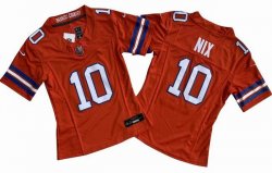 Women Denver Broncos Bo Nix Nike Orange Alternate Mile High Collection 1977 Throwback Vapor F.U.S.E. Limited Jersey