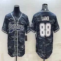 Nike Dallas Cowboys #88 CeeDee Lamb gray camo baseball jerseys Joint name-BD