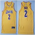 Nike Los Angeles Lakers Lonzo Ball #2 yellow nba basketball Jerseys-TY